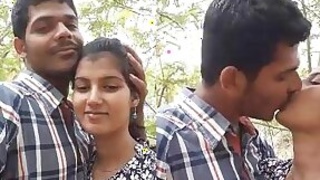 Beautiful indian romance lovers outdoors