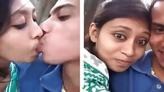 Hot Desi Babe Kissing In The Park