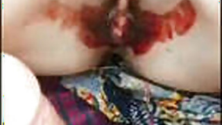 Virgin girl broken seal outdoors full blood