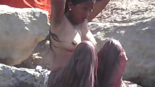 Desi curvy girl open bath in Rio HD