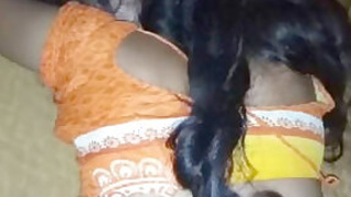 saree and blouse bhabi Ass captured before sex