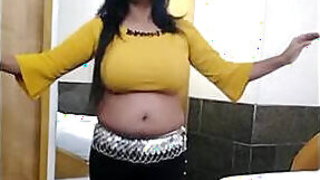 Hot Bubbling Girl Akshaya Flaccid Bellybutton Belly Dance