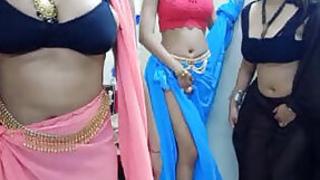 Three Desi Bhabhi Shaking Breasts On Cam