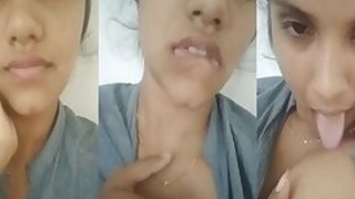 Cute Indian girl big boobs show on the selfie cam