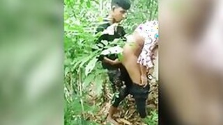 Bangladeshi college student with classmate in jungle, mms desi sex outdoors