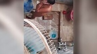 Secretly watching that beautiful Aunt Desi bathing naked outdoors and singing, Mms video