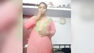 South Indian obese girl striptease tease video