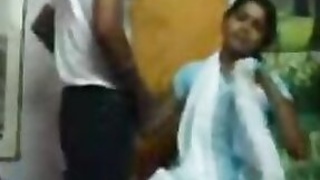 Indian hillbilly cutie with her boyfriend in front of the camera