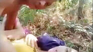 Couple caught having a hard fuck in the jungle