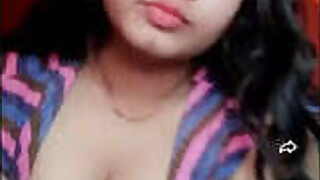 Indian desi girl Ruthvika Sharma plays with her tits live on air