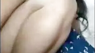 Desi Bhabi shows off her big tits and pussy live on air