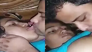 Bangladeshi wife feeds hubby with big tits