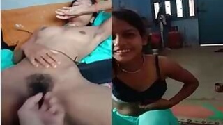 Hillbilly Bhabhi undresses and hubby rubs her pussy with his fingers