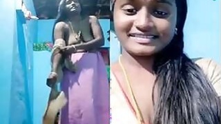 Horny Tamil Bhabhi Shows Her Tits and Pussy