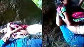 Cute Lankan Lover Romancing the outdoors and sucking tits